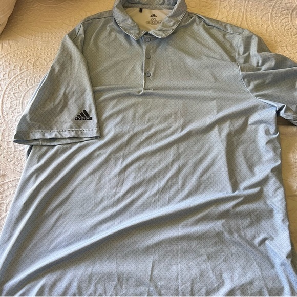 ADIDAS Diamond Dot Print Sport performance Polo  Shirt SIZE 2XL blue golf - Picture 1 of 6